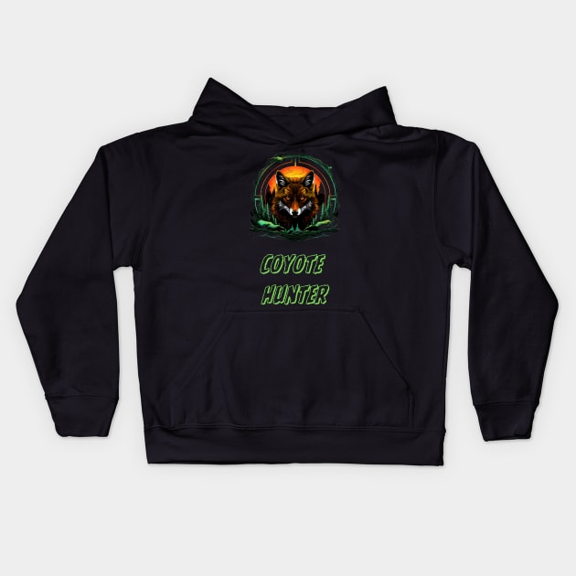 coyote hunting Kids Hoodie by vaporgraphic